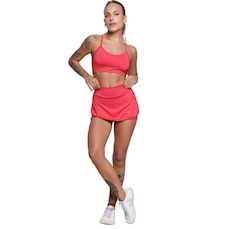 Conjunto Top Alça Fina e Short Saia Vekyo Feminino