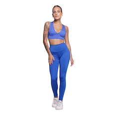 Conjunto Top bojo Costa Cruzada e Calça Suplex Vekyo Feminino