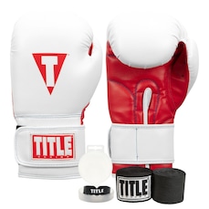 Kit Luva de Boxe Muay Thai Essencial + 1 Par de Bandagem 3M + 1 Protetor Bucal - Title