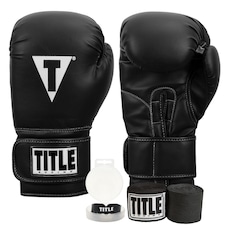Kit Luva de Boxe Muay Thai Essencial + 1 Par de Bandagem 3M + 1 Protetor Bucal - Title