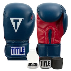 Kit Luva de Boxe Muay Thai Essencial + 1 Par de Bandagem 3M + 1 Protetor Bucal - Title