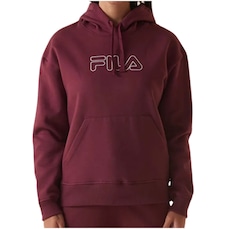 Blusão de Moletom Feminino Fila com Capuz Outline Winter