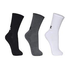 Kit de Meias Under Armour Cano Alto Core Cotton Crew Adulto - 3 Pares - 40 a 45