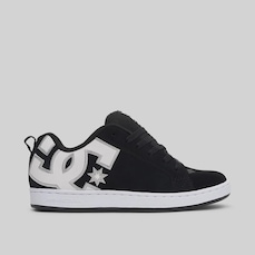 Tênis DC Court Graffik Shoes black white stencil