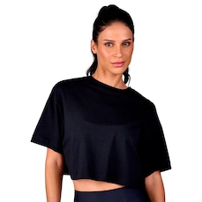 Cropped Alto Giro Pala e Tule Feminino