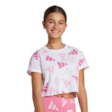 Camiseta Adidas Cropped Essentials Logo Infantil