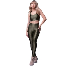 Conjunto Top e Calça New Zig 3D Fitness Vekyo Alta Compressão Feminina