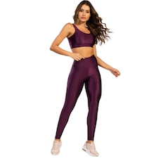 Conjunto Top e Calça New Zig 3D Fitness Vekyo Alta Compressão Feminina