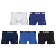 Kit 5 Cuecas Puma Boxer Sem Custura Masculina