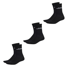 Kit 3 Pares de Meias Adidas Linear Crew Cano Alto Unissex