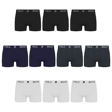 Kit 10 Cuecas Boxer Polo Wear Masculina