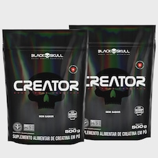 2X CREATOR 500G - 1KG CREATINA MONOHIDRATADA PURA - BLACK SKULL