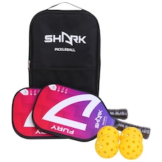 Kit Shark Pickleball 2 Raquetes 4 Bolas e 1 Capa de Transporte