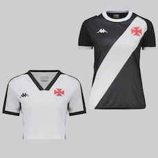 Kit Camisa do Vasco + Cropped Kappa Supporter Feminino
