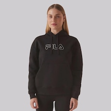 Blusão de Moletom Feminino Fila Outline Winter B Com Capuz