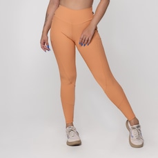 Calça Legging Fitness Textura Canelado Bolso Poliamida Feminina