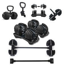 Halter Ajustável com Barra Anilha Kettlebell Yangfit 50kg