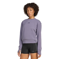 Blusão de Moletom Gola Careca Feminino Adidas Designed-for-Training Warm-Up