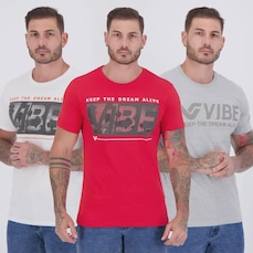 Kit 3 Camisetas Vibe Masculina