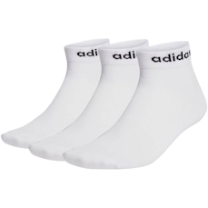 Meia Masculina Adidas Linear Ankle 3 Pares