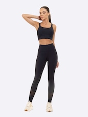Calça Legging Feminina Manly Recortes em Tule