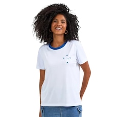 Camiseta Feminina Braziline Cruzeiro Entrelaço