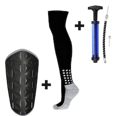 Kit Esportivo Penalty Bomba de Ar SAC 6000 + Meião Matis + Caneleira Matis X