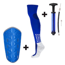 Kit Esportivo Penalty Bomba de Ar SAC 6000 + Meião Matis + Caneleira Matis X