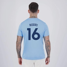 Camisa Manchester City FutFanatics Rodri 16 Escudo Masculina