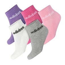 Meia Infantil Adidas Ankle Linear - 25 ao 28 - 5 Pares Sortidas