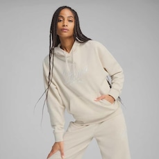 Blusão de Moletom Feminino Puma com Capuz ESS Relaxed