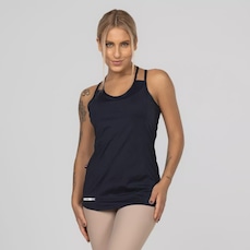 Camiseta Regata Fitness Alças Tiras Dupla Feminina