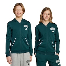 Blusão de Moletom Infantil Adidas Zíper Seasonals Essentials Collegiate