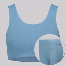 Conjunto Top e Shorts Selene Canelado Sem Costura Feminino