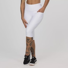 Calça Corsário Cintura Alta Recortes Bolso - Feminina