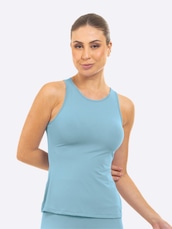 Camiseta Regata Feminina Manly com Tule