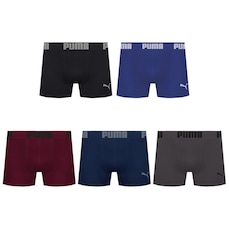 Kit 5 Cuecas Puma Boxer Sem Costura Masculina