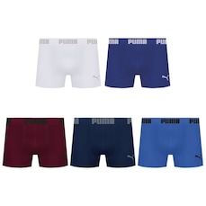 Kit 5 Cuecas Puma Boxer Sem Costura Masculina