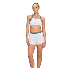 Short Feminino Alto Giro Sobreposto Cós Elástico