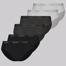 Cueca Algodão Slip Mash - 6 unidades