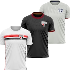 Kit Masculino Camisa do São Paulo Braziline Enlace + Camisa do São Paulo Braziline Mistura + Camisa do São Paulo Braziline Soil - 3 Unidades