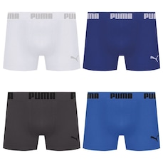 Cueca Puma Boxer Sem Costura - 4 unidades - Masculina