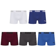 Cueca Puma Boxer Sem Costura - 5 unidades - Masculina