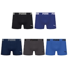 Cueca Puma Boxer Sem Costura - 5 unidades - Masculina