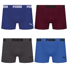 Cueca Puma Boxer Sem Costura - 4 unidades - Masculina