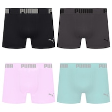 Cueca Puma Boxer Sem Costura - 4 unidades - Masculina
