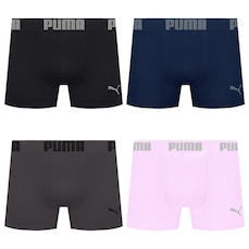Cueca Puma Boxer Sem Costura - 4 unidades - Masculina