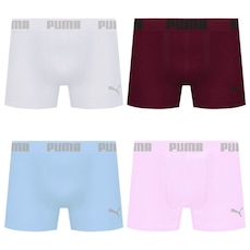 Cueca Puma Boxer Sem Costura - 4 unidades - Masculina