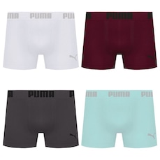 Cueca Puma Boxer Sem Costura - 4 unidades - Masculina