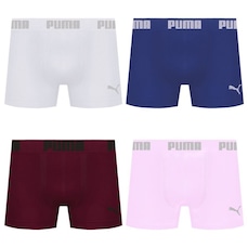 Cueca Puma Boxer Sem Costura - 4 unidades - Masculina